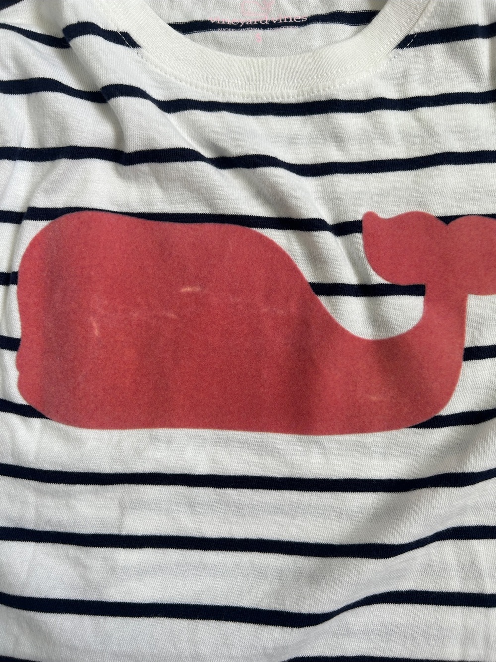 Vineyard Vibes Striped Short Sleeve Tees - White/Navy & Coral/White - 2 Pack, S - Picture 4 of 4